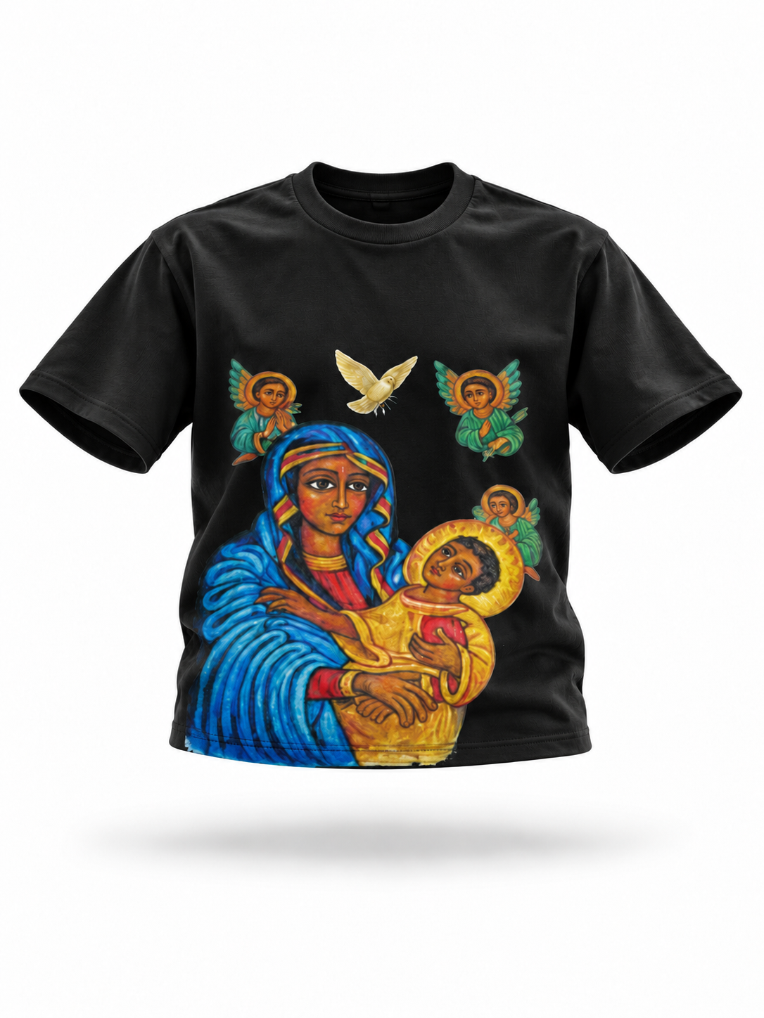 Black Mariam and Jesus Tee